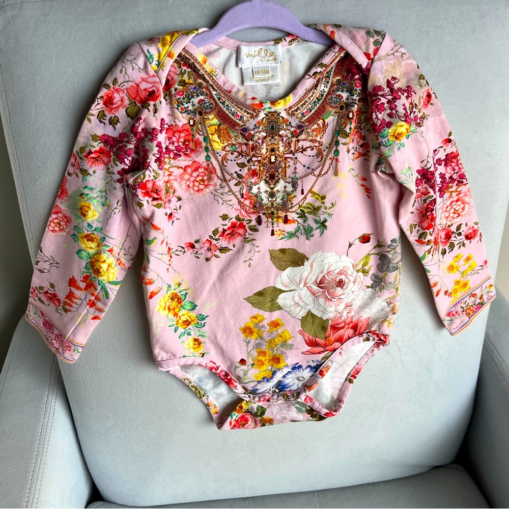 Camilla floral baby long sleeve onesie